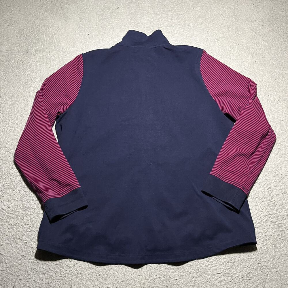 LRL Lauren Active Ralph Lauren Womens Jacket Size 1X Blue Pink Stripe Full Zip - Picture 7 of 8